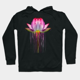 Colour Dripping Lotus Flower Hoodie